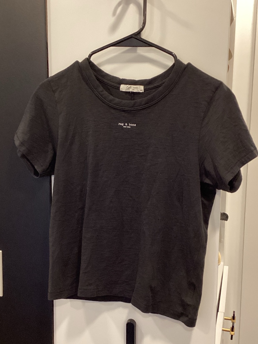 rag & bone Black Short-Sleeve Logo Tee